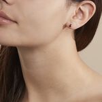 Boucles D'oreilles Puces Argent Blanc Junie Ambre - Puces Femme | Marc Orian