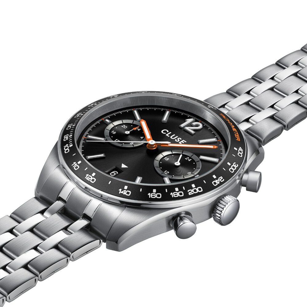 Montre Cluse Aravis Dual Timer Noir - Nouveautés Homme | Marc Orian
