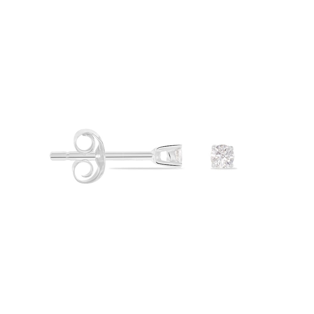 Boucles D'oreilles Puces Victoria Or Blanc Diamant - Puces Femme | Marc Orian