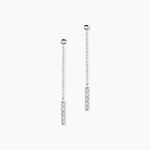 Boucles D'oreilles Pendantes Marjenka Or Blanc Diamant - Pendantes Femme | Marc Orian