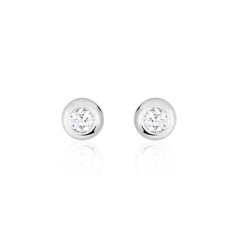 Boucles D'oreilles Puces Argent Blanc Laureano Oxyde De Zirconium - Puces Femme | Marc Orian