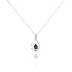 Collier Boucla Or Blanc Saphir Et Diamant - Colliers Femme | Marc Orian