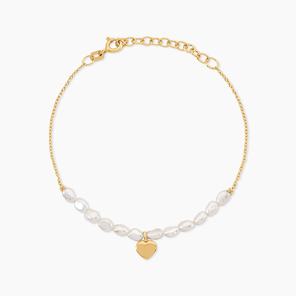 Bracelet Loving Pearl Argent Dor&eacute; A L'Or 750/1000 Perle De Culture - Bracelets cha&icirc;nes Femme | Marc Orian