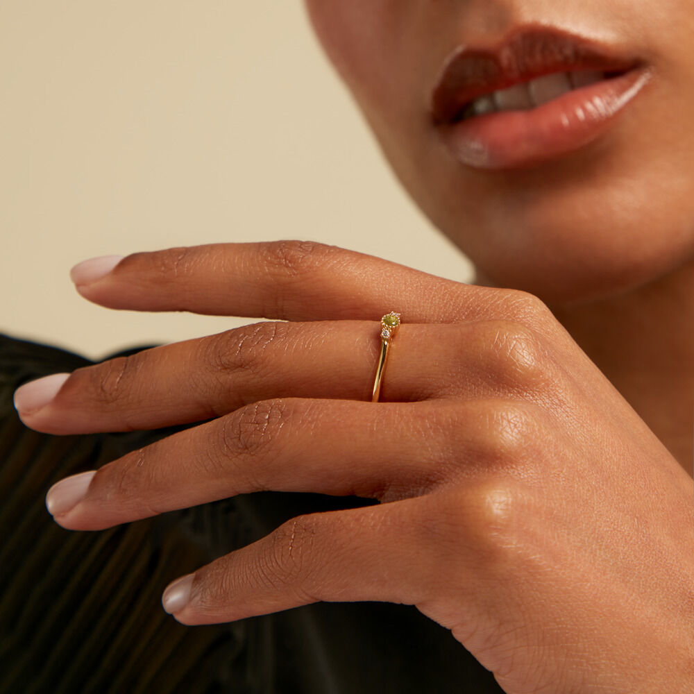 Bague Poem Argent Jaune P&eacute;ridot Oxyde De Zirconium - Bijoux fantaisie Femme | Marc Orian
