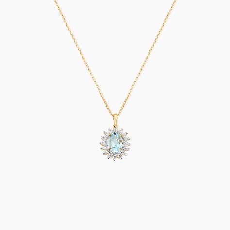 Collier Allande Or Jaune Topaze Et Oxyde De Zirconium - Colliers avec pierres Femme | Marc Orian