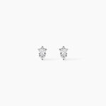 Boucles D'oreilles Puces Almira Argent Blanc Oxyde De Zirconium - Puces Femme | Marc Orian