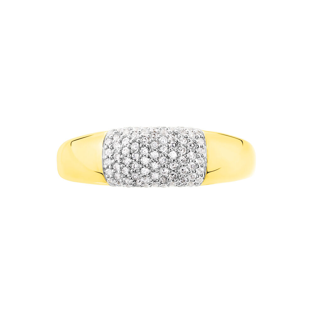 Bague pavage diamant or jaune Clearance