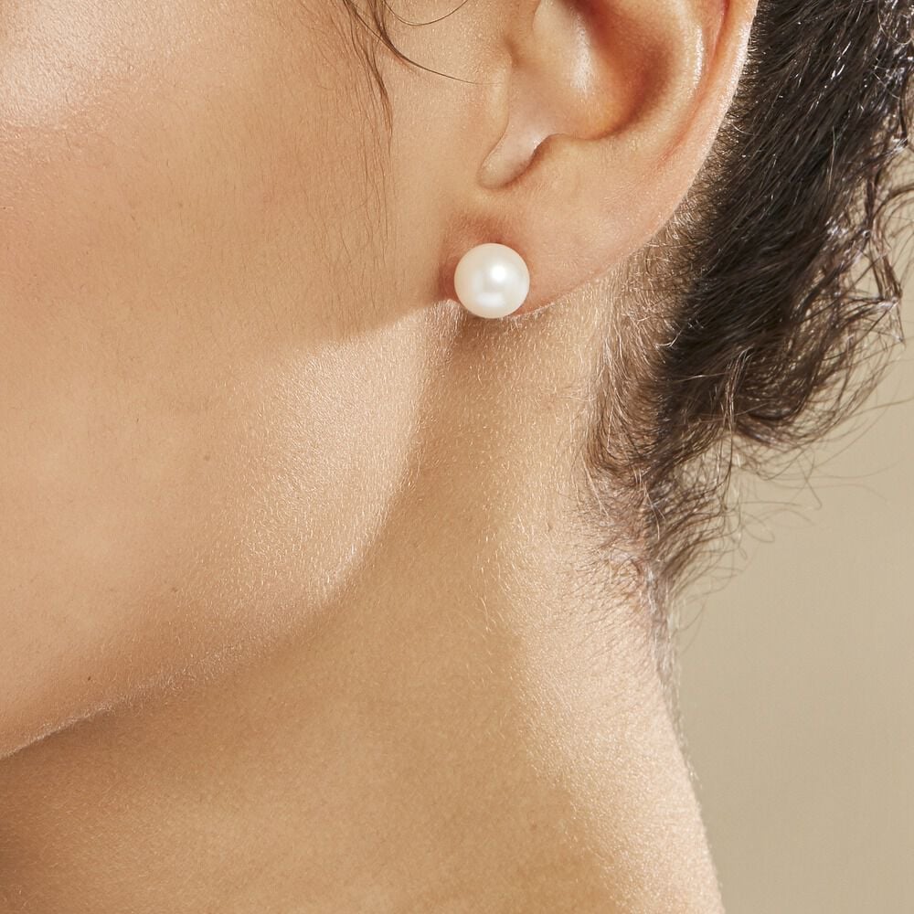Boucles D'oreilles Puces Suki Or Jaune Perle De Culture - Boucles d'oreilles mariage Femme | Marc Orian
