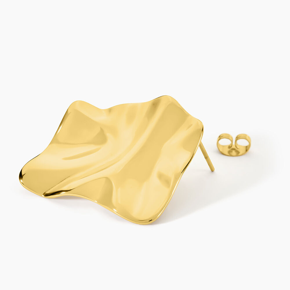 Boucles D'Oreilles Puces Ecorsia Acier Jaune - Puces Femme | Marc Orian