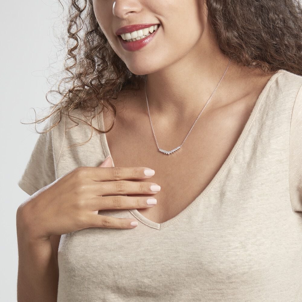 Collier Zuina Argent Blanc Oxyde De Zirconium - Colliers avec pierres Femme | Marc Orian
