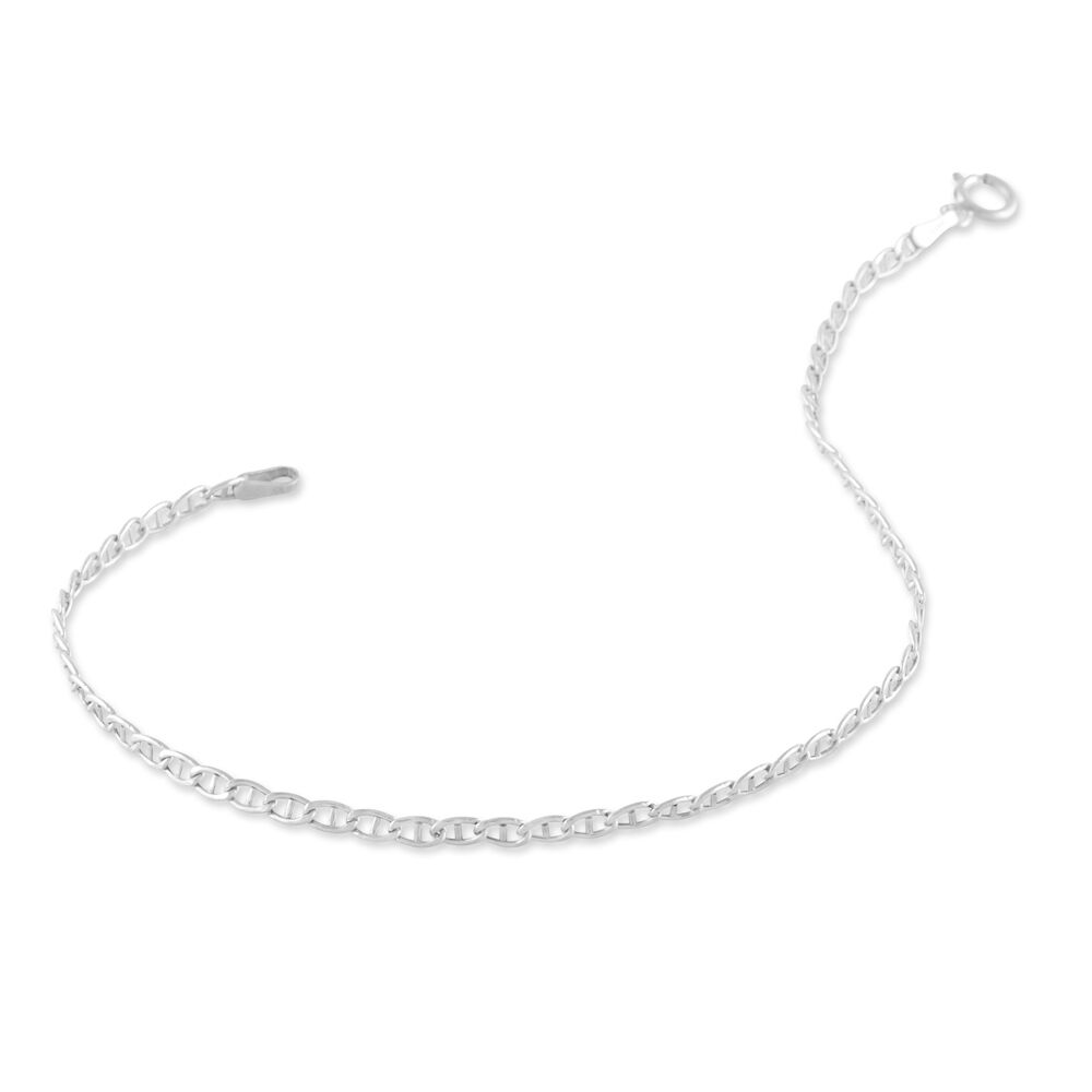 Bracelet Capucin Or Blanc Maille Marine Plate - Bracelets mailles Femme | Marc Orian