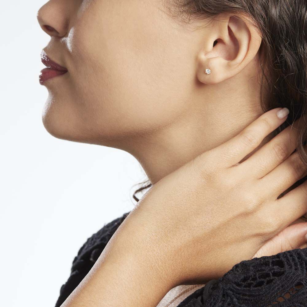 Boucles D'oreilles Puces Aconit Or Jaune Oxyde - Puces Femme | Marc Orian
