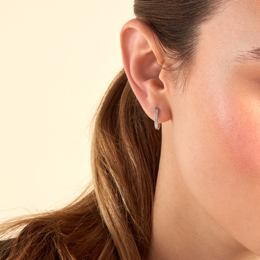 Créoles Haniya Argent Blanc Oxyde De Zirconium - Créoles Femme | Marc Orian
