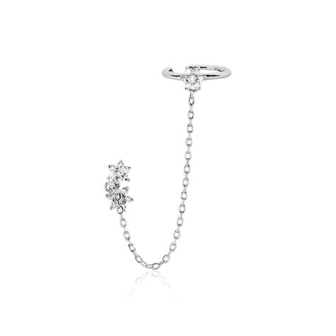 Bijou D'oreille Unitaire Argent Blanc Atara Oxydes De Zirconium - Piercings d'oreilles Femme | Marc Orian