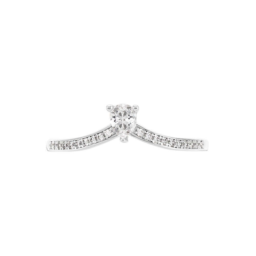 Bague Hyman Argent Blanc Oxyde De Zirconium - Solitaires Femme | Marc Orian