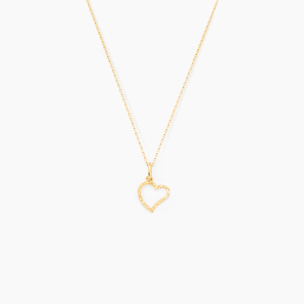 Pendentif Heather Coeur Strie Or Jaune - Pendentifs Femme | Marc Orian