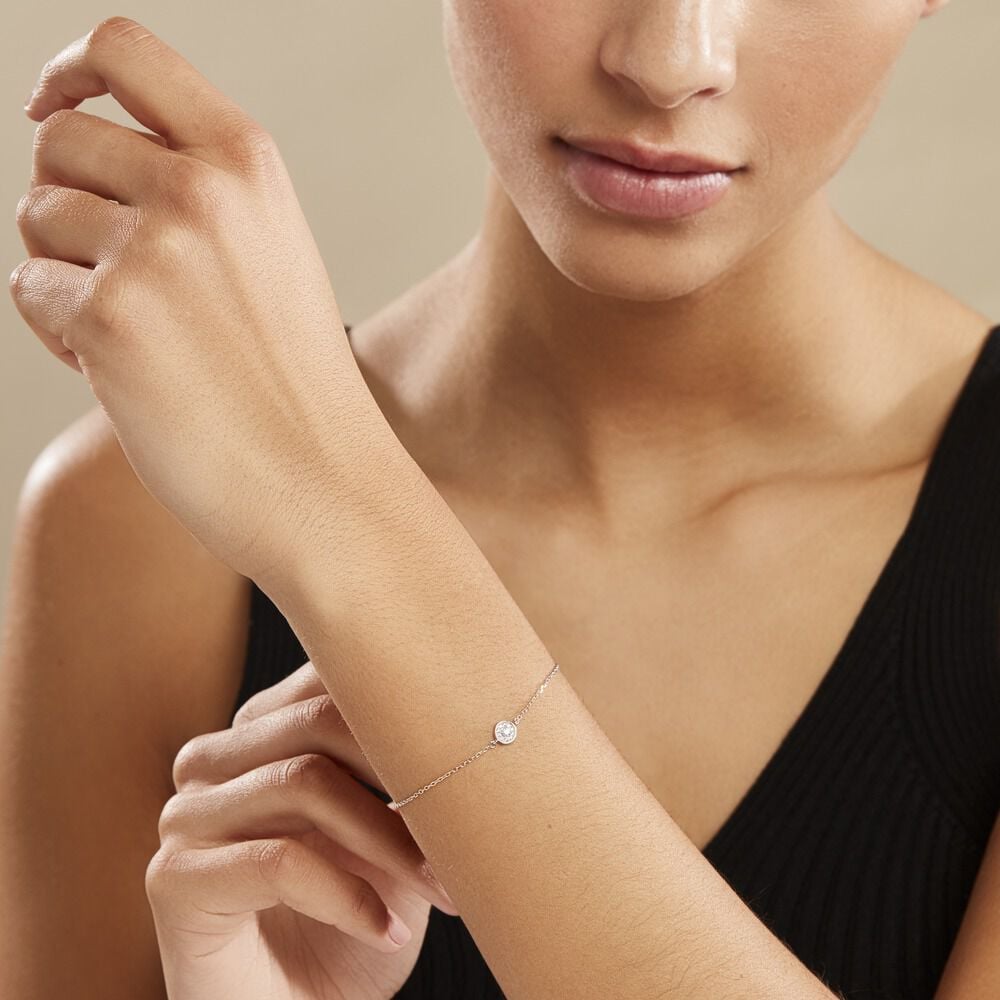 Bracelet Auxana Argent Blanc Oxyde De Zirconium - Bracelets chaînes Femme | Marc Orian