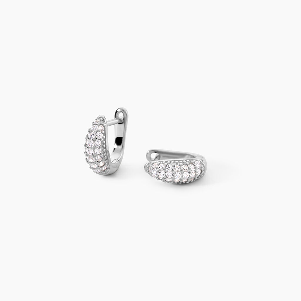 Cr&eacute;oles Madame Argent Blanc Oxyde De Zirconium - Cr&eacute;oles Femme | Marc Orian