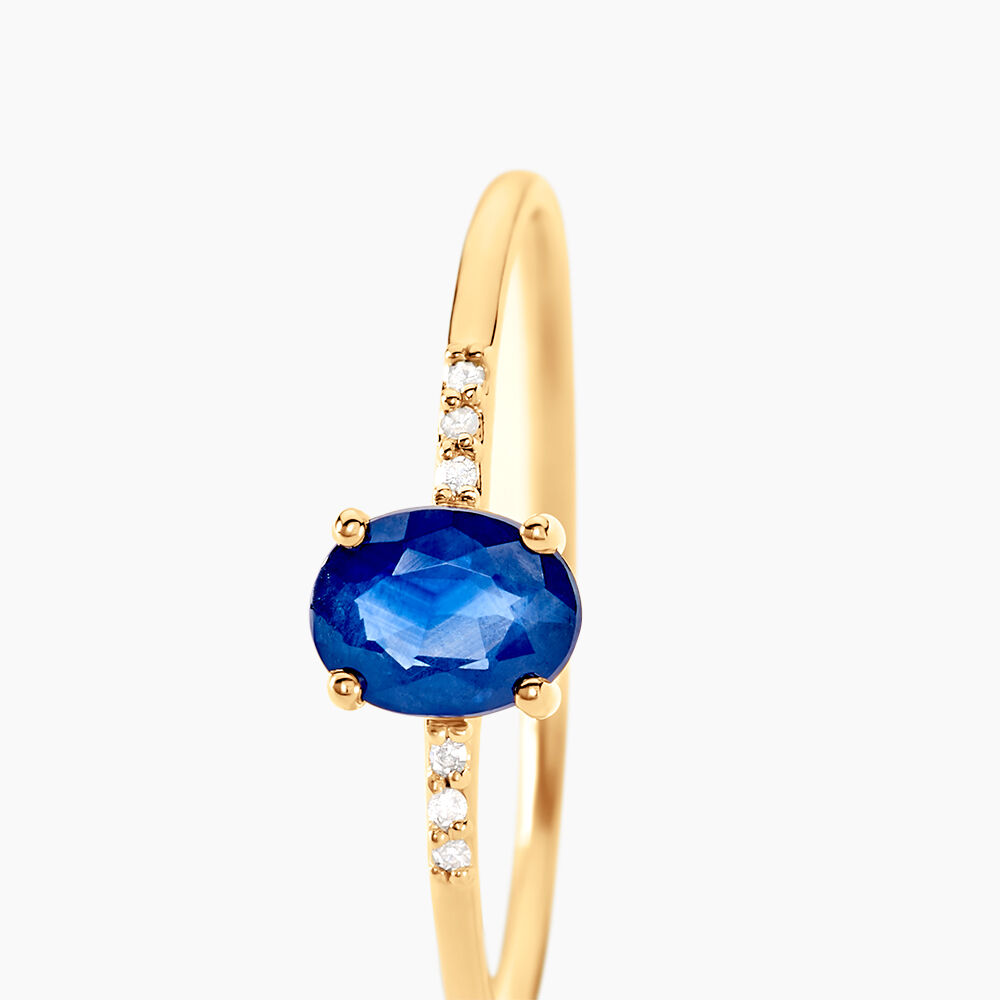 Bague Jehane Or Jaune Saphir Et Diamant - Solitaires Femme | Marc Orian