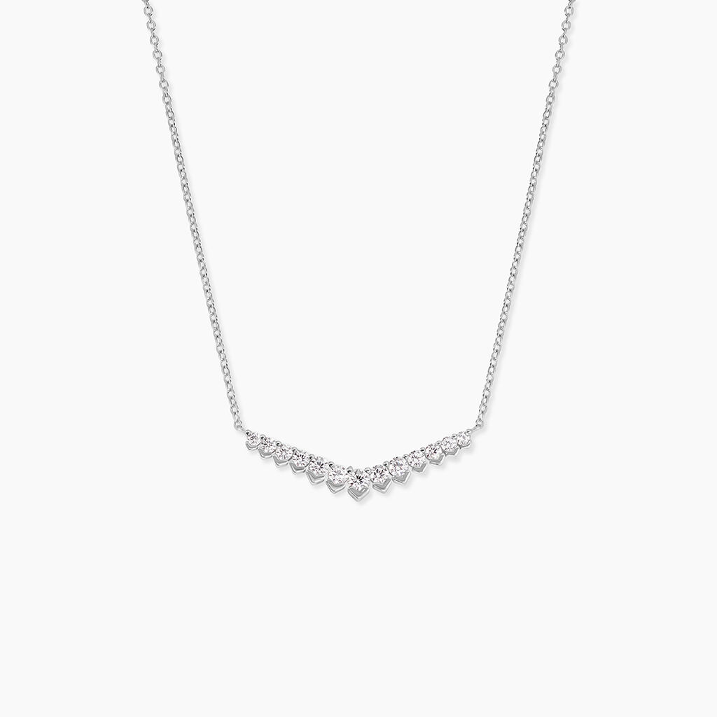 Collier Zuina Argent Blanc Oxyde De Zirconium - Colliers avec pierres Femme | Marc Orian