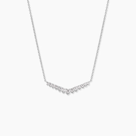 Collier Zuina Argent Blanc Oxyde De Zirconium - Colliers avec pierres Femme | Marc Orian