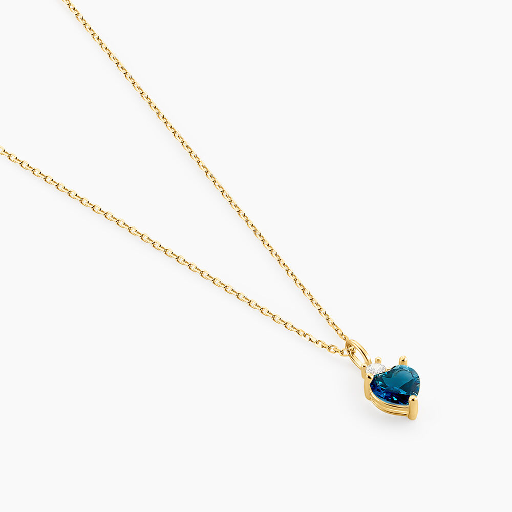 Collier Heart Or Jaune Topaze Oxyde De Zirconium - Colliers avec pierres Femme | Marc Orian