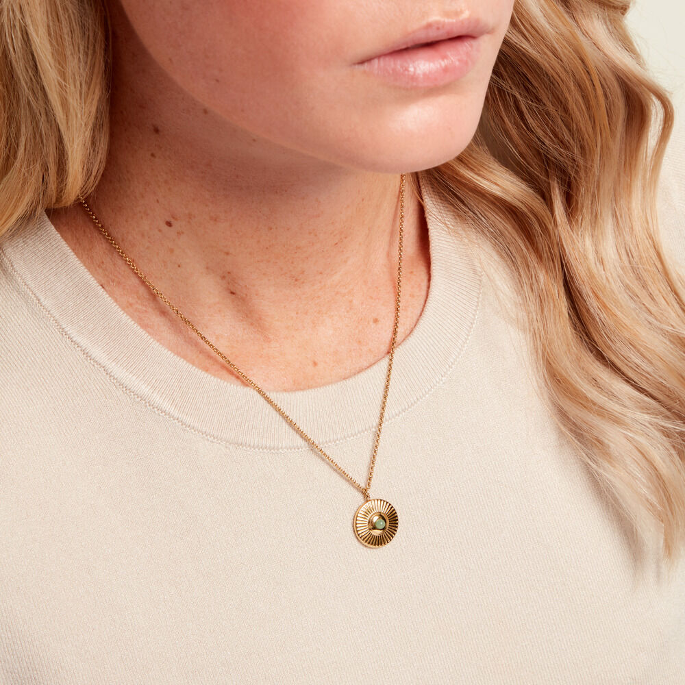 Collier Gladen Acier Jaune Aventurine - Colliers avec pierres Femme | Marc Orian