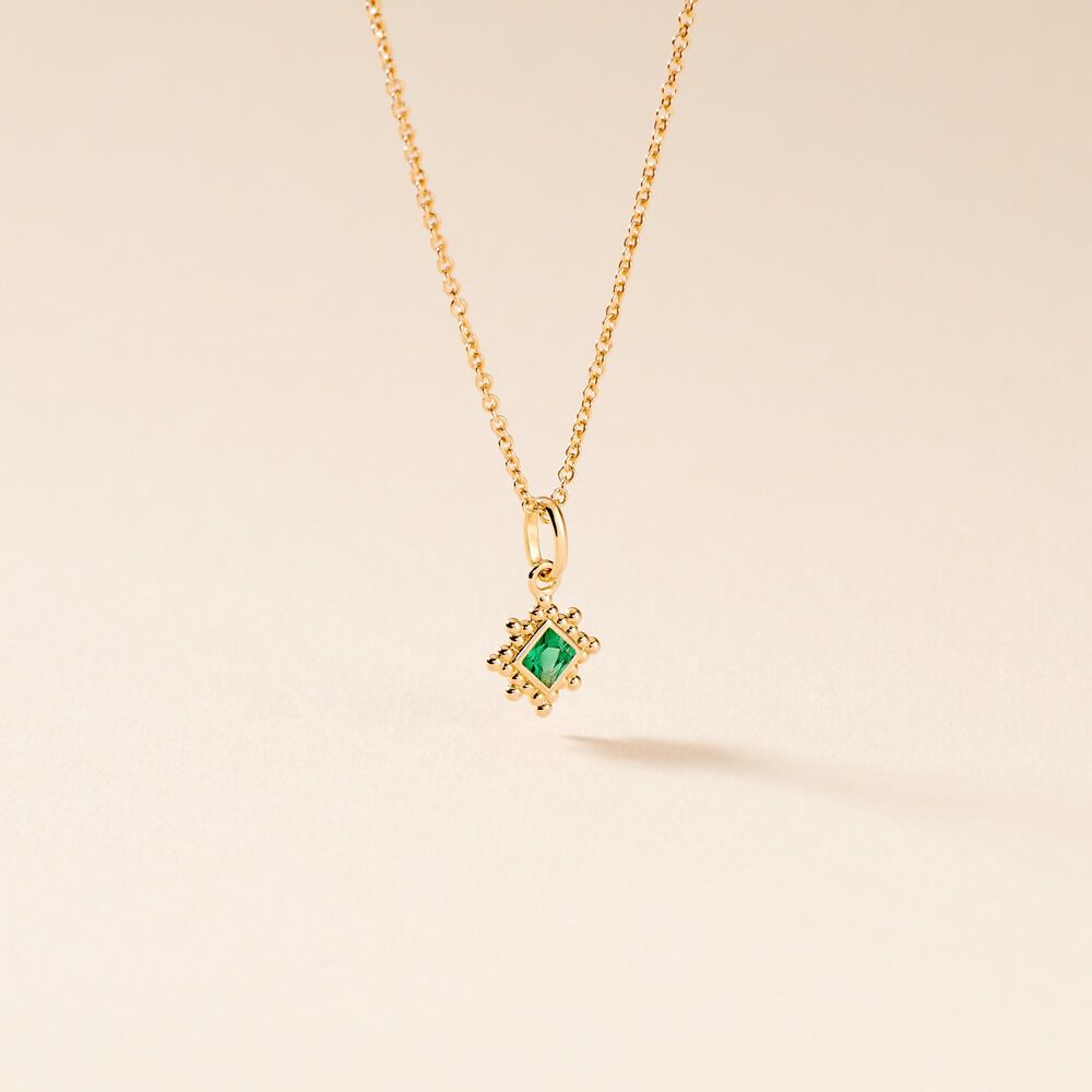Collier Bobbie Plaque Or Spinelle Vert - Colliers avec pierres Femme | Marc Orian