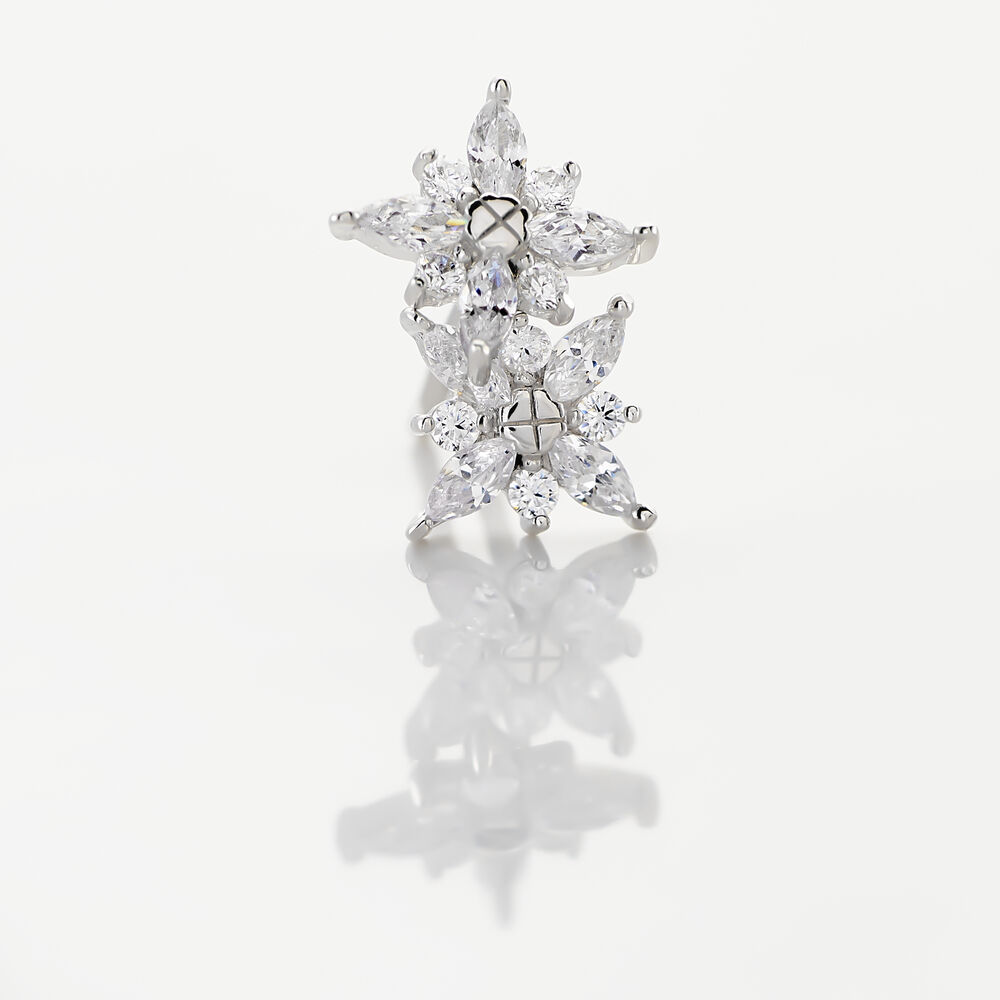 Boucles D'oreilles Puces Eclat Argent Blanc Oxyde De Zirconium - Puces Femme | Marc Orian