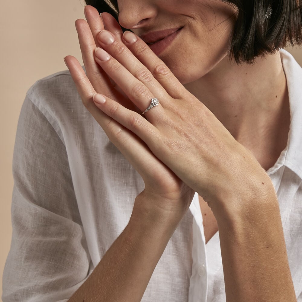 Bague Floris Or Blanc Oxyde De Zirconium - Bagues avec pierre Femme | Marc Orian