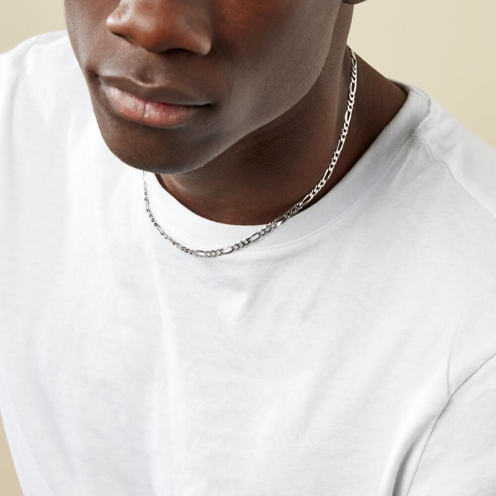 Collier Vivian Argent Blanc - Chaines Homme | Marc Orian