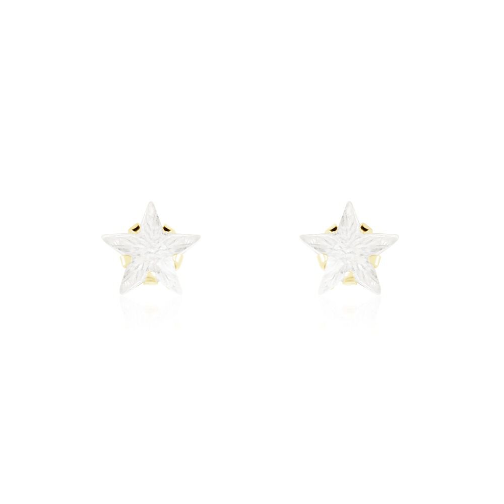 Boucles D'oreilles Puces Elais Etoile Or Jaune Oxyde De Zirconium - Puces Femme | Marc Orian