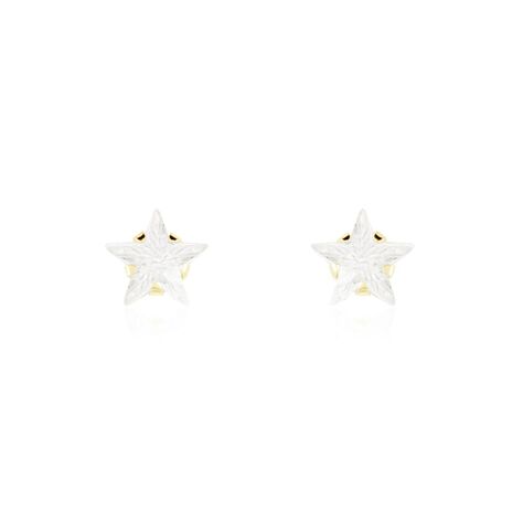 Boucles D'oreilles Puces Elais Etoile Or Jaune Oxyde De Zirconium - Puces Femme | Marc Orian
