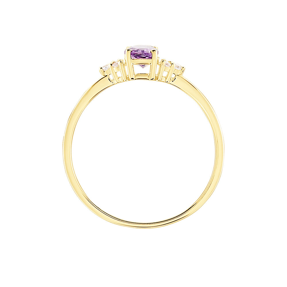 Bague Diapre Or Jaune Am&eacute;thyste Oxyde De Zirconium - Bagues pierres fines Femme | Marc Orian