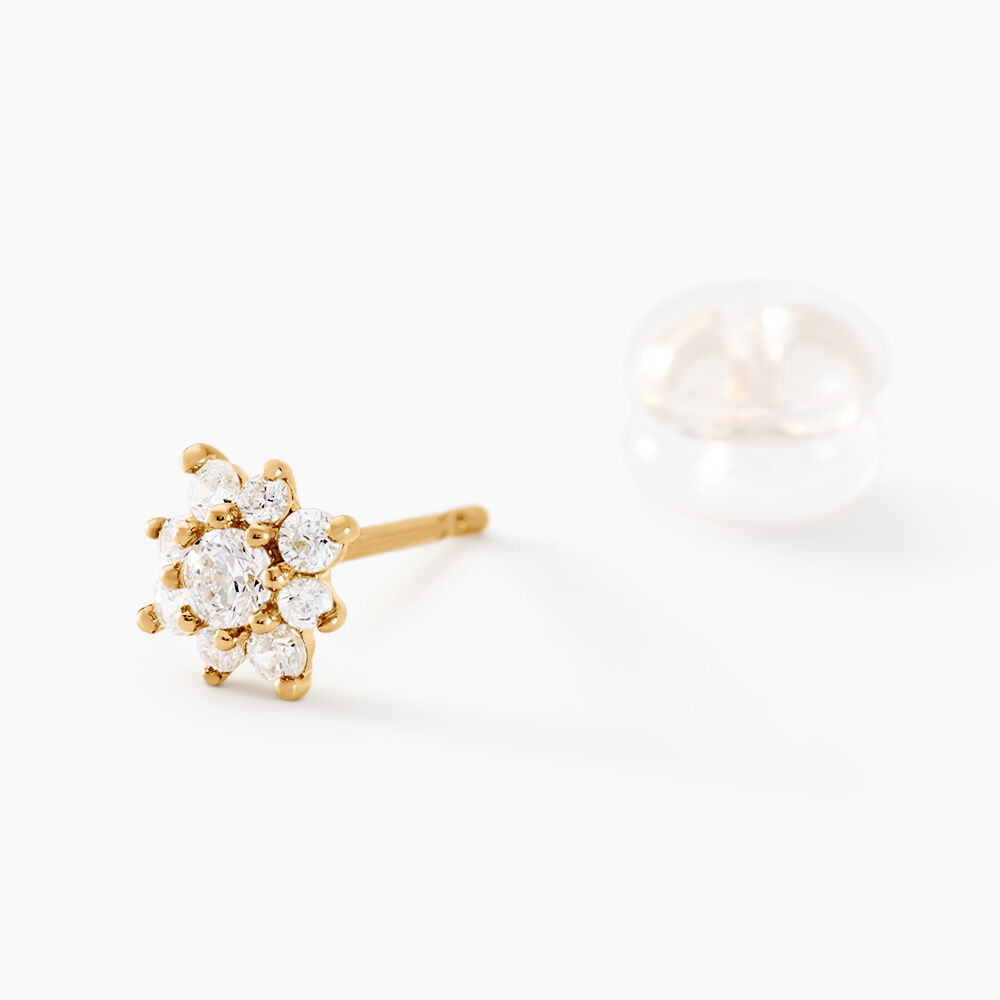 Boucles D'oreilles Puces Manus Or Jaune Oxyde De Zirconium - Puces Femme | Marc Orian