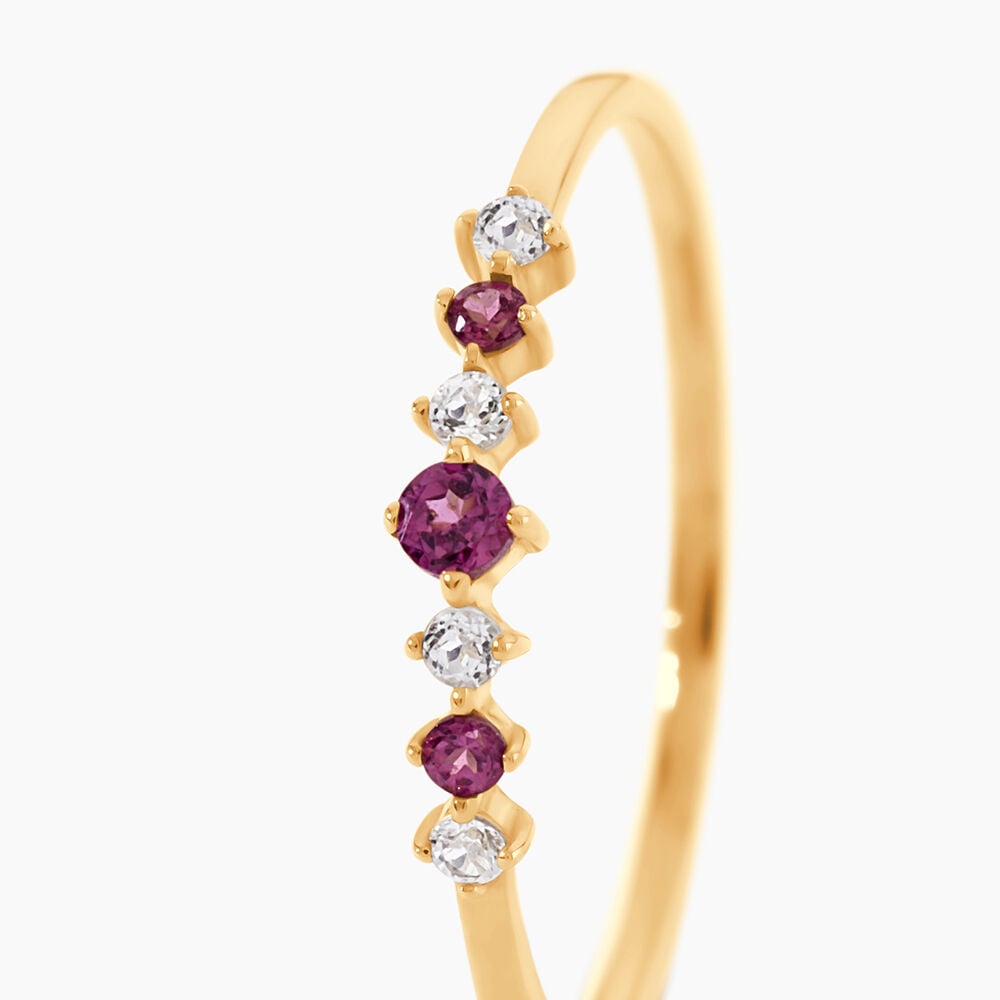 Bague Valora Or Jaune Rhodolite Oxyde De Zirconium - Bagues avec pierre Femme | Marc Orian