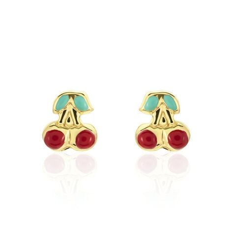Boucles D'oreilles Puces Or Jaune Helicie Email - Puces Enfant | Marc Orian