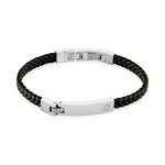 Bracelet Phebus Him Casual Acier Blanc Diamant - Bracelets cuir Homme | Marc Orian
