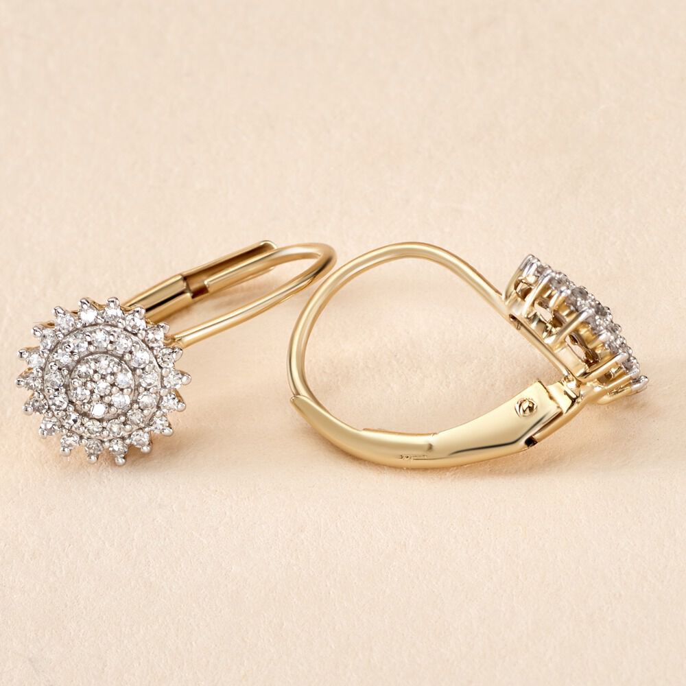 Boucles D'oreilles Pendantes Veronick Or Jaune Diamant -  Femme | Marc Orian