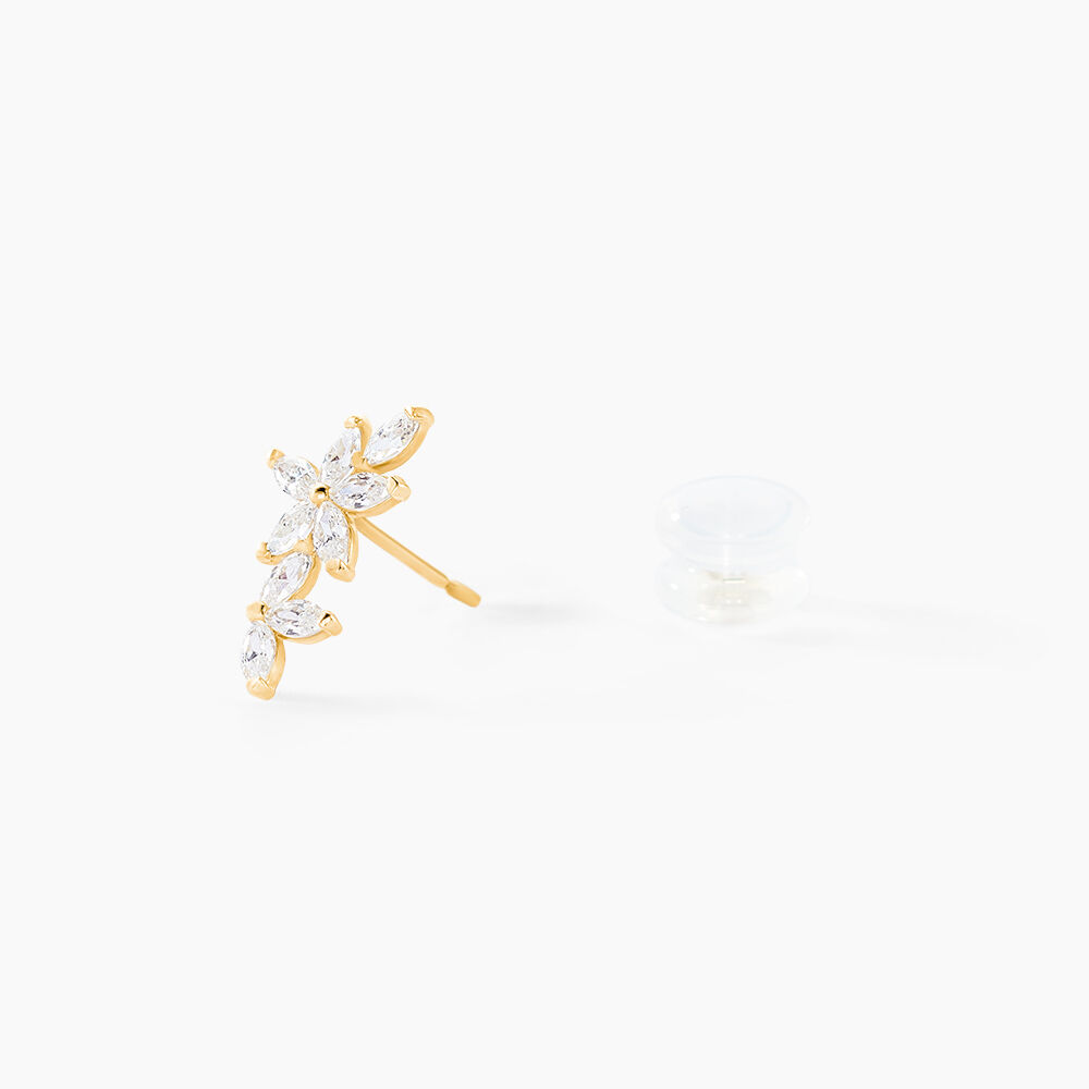 Boucle D'oreille Unitaire Kristjana Or Jaune Oxyde De Zirconium - Puces Femme | Marc Orian