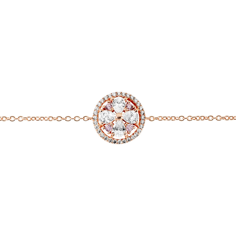 Bracelet Collin Argent Rose Oxyde De Zirconium - Bracelets chaînes Femme | Marc Orian