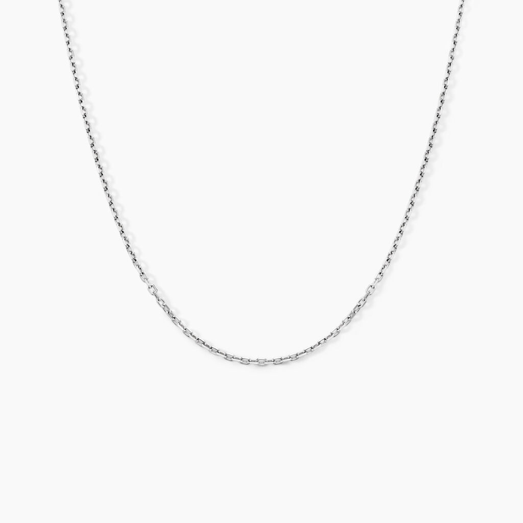 Cha&icirc;ne Maille For&ccedil;at Diamantee Or Blanc - Chaines Famille | Marc Orian
