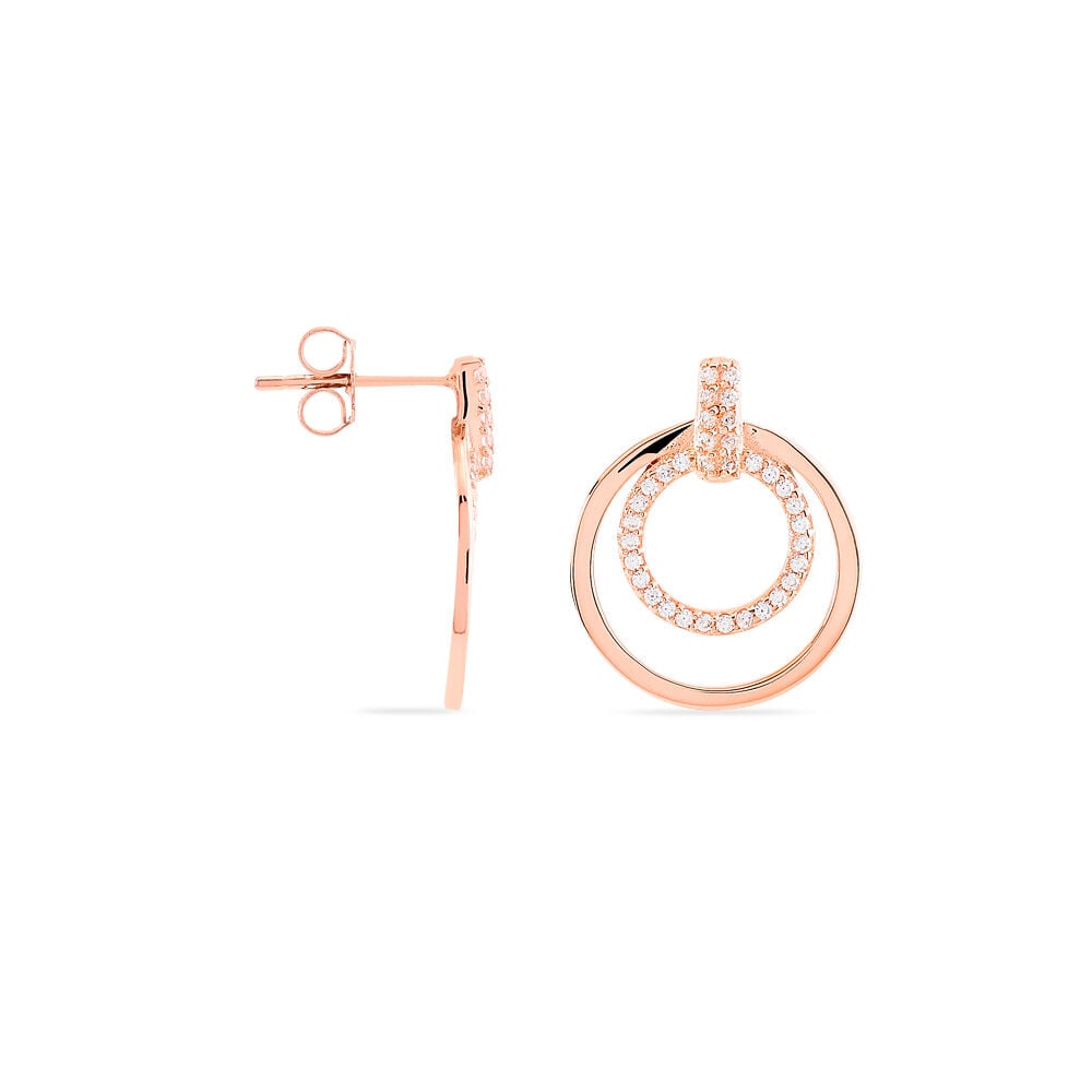 Boucles D'oreilles Pendantes Silvana Argent Rose Oxyde De Zirconium - Pendantes Femme | Marc Orian