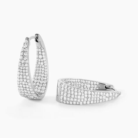 Créoles Soazig Argent Blanc Oxyde De Zirconium - Créoles Femme | Marc Orian