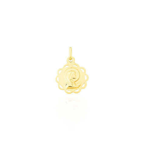 Pendentif Vierge Rond Dentelle Or Jaune - Pendentifs Famille | Marc Orian