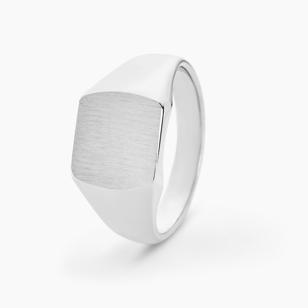Chevalière Gringoire Argent Blanc - Bijoux personnalisés Homme | Marc Orian