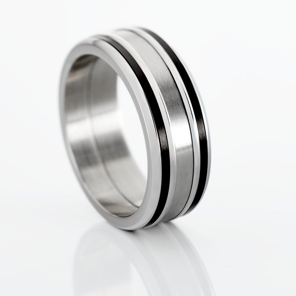 Bague Margalith Acier Blanc -  Homme | Marc Orian