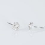 Boucles D'oreilles Puces Domitia Or Blanc Diamant - Puces Femme | Marc Orian