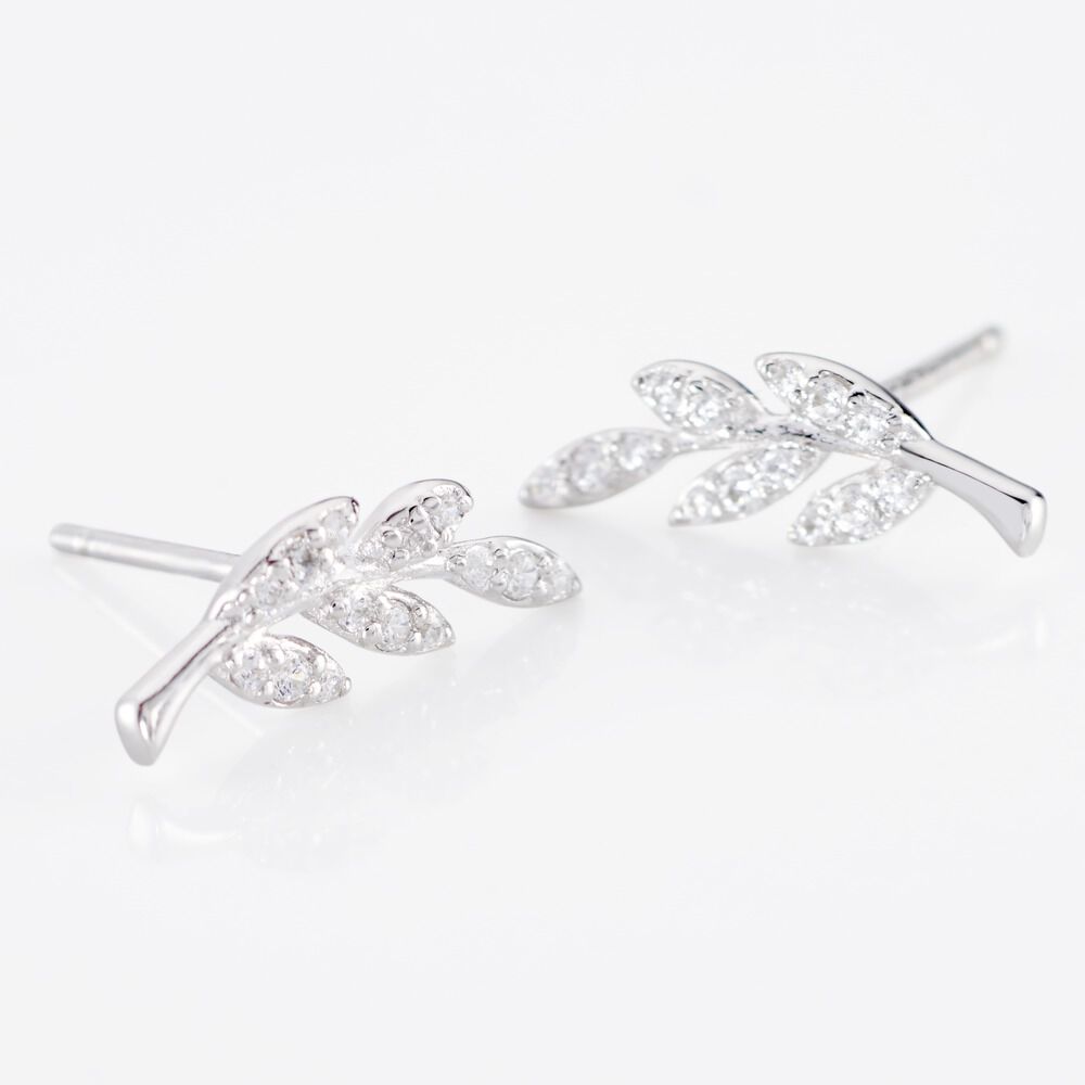 Boucles D'oreilles Puces Alma Argent Blanc Oxyde De Zirconium - Puces Femme | Marc Orian