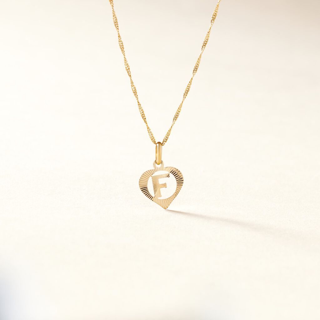 Pendentif Eudocie Coeur Lettre Or Jaune - Pendentifs Famille | Marc Orian